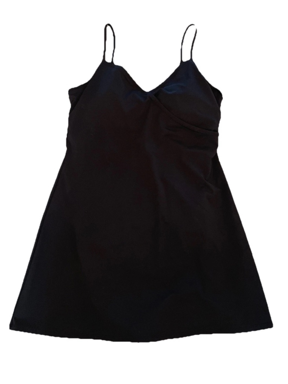 Garnet Hill Signature Surplice Wrap Front Swim Dress Black Size 12 One Piece - Picture 4 of 14